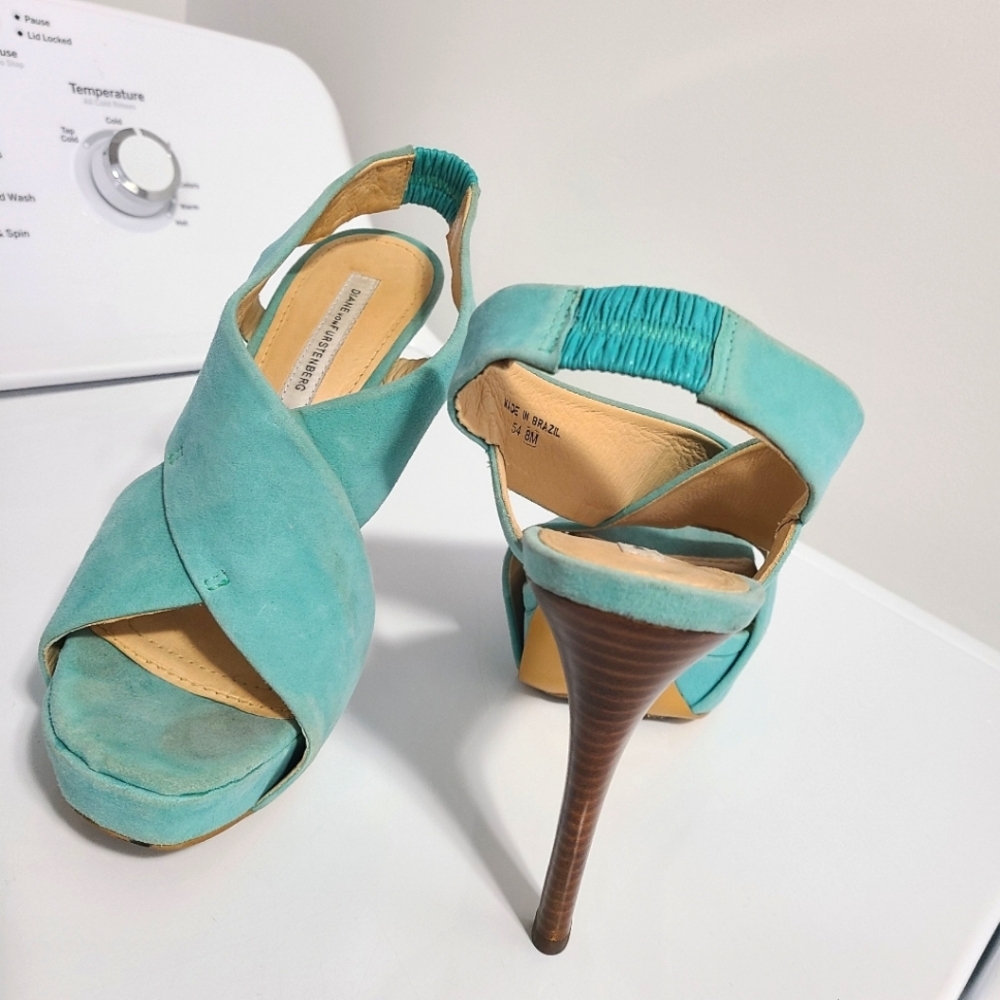 Diane von Furstenberg Suede Slingback heels size 8 BRAZIL - Picture 10 of 10
